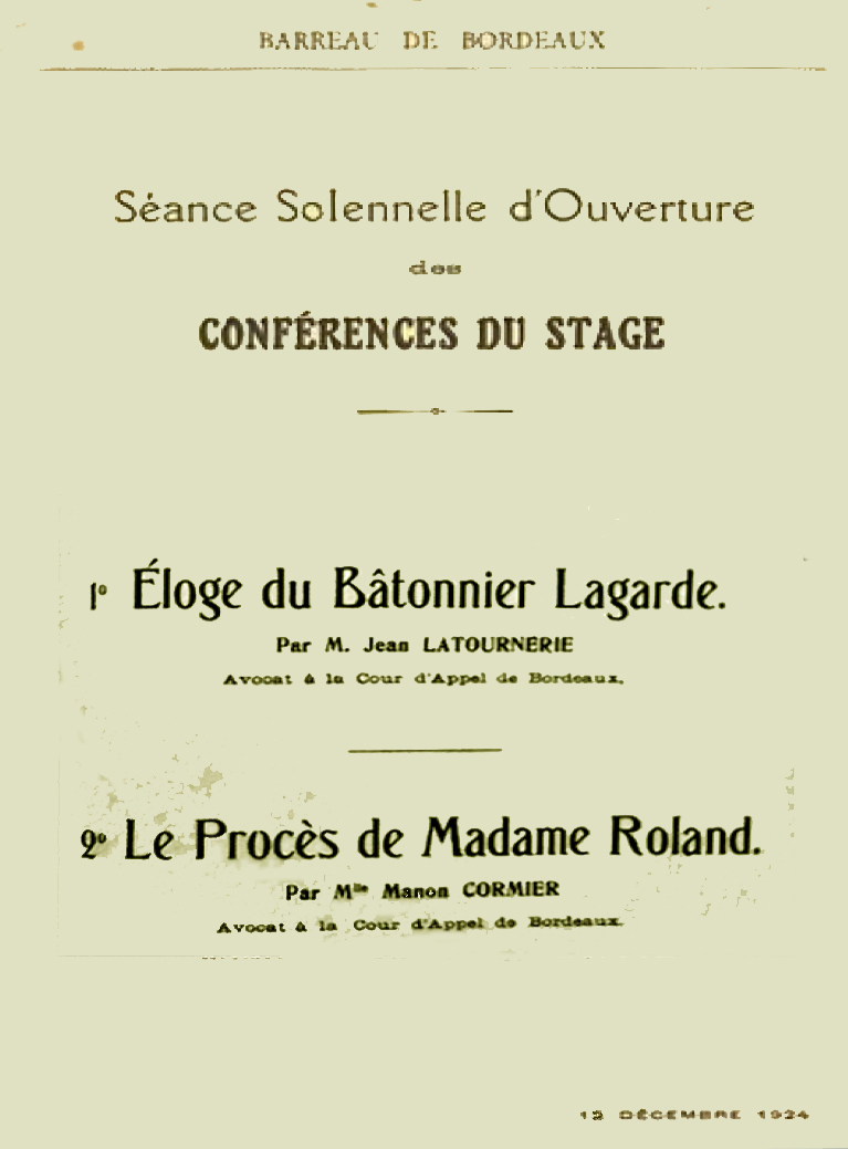 Rentrée des la Conférence du Stage.